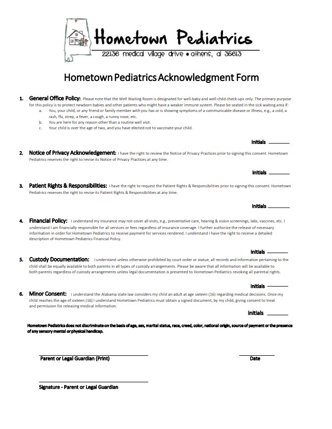 Acknowledgement Form 2025 form preview