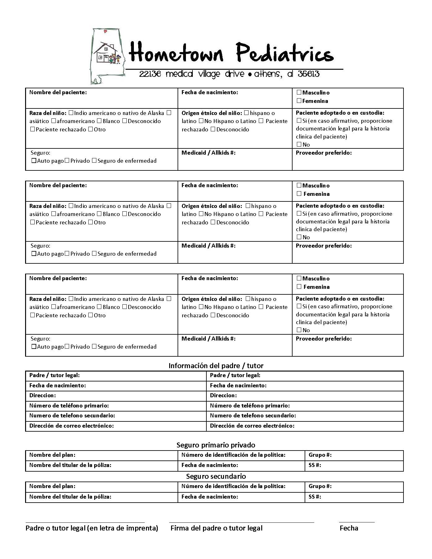 Patient Registration form preview